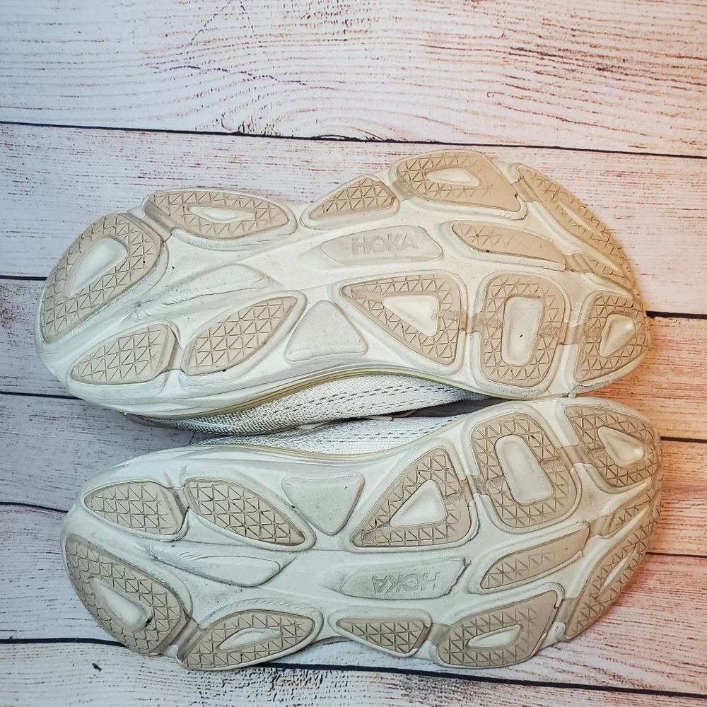 Hoka Womens 8B Bondie 8 Shifting Sand/Eggnog Athletic Running Shoes Sneakers - Picture 10 of 11